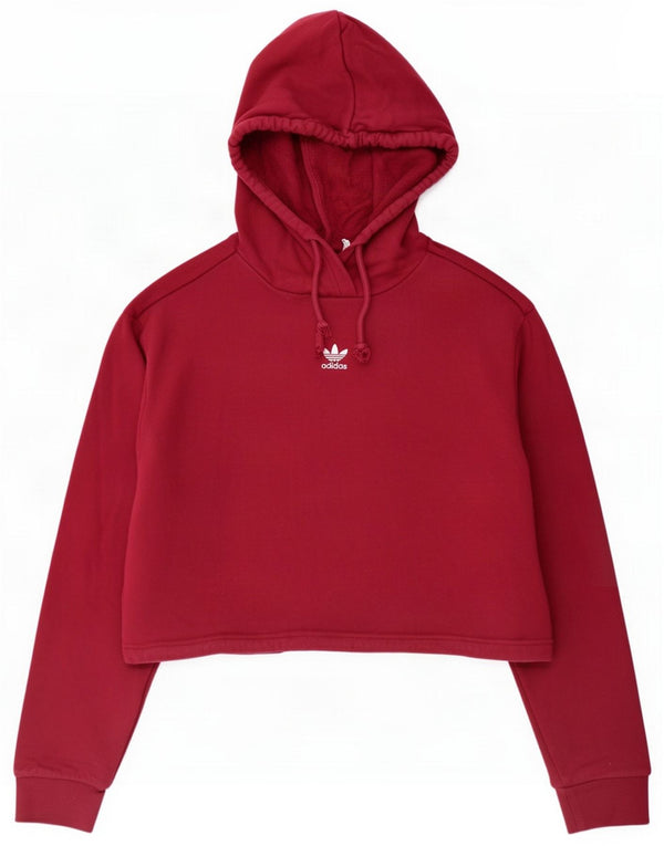 Jersey con capucha Adidas para mujer UK 42 Algodón burdeos mediano