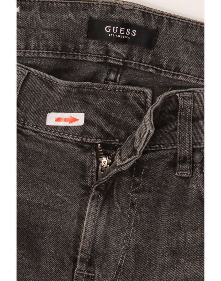 Guess Mens Angels Slim Jeans W30 L32 Algodón Gris