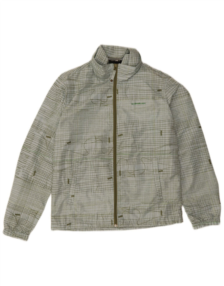 Quiksilver Chaqueta impermeable para mujer UK 46 Large Blue Check Poliéster