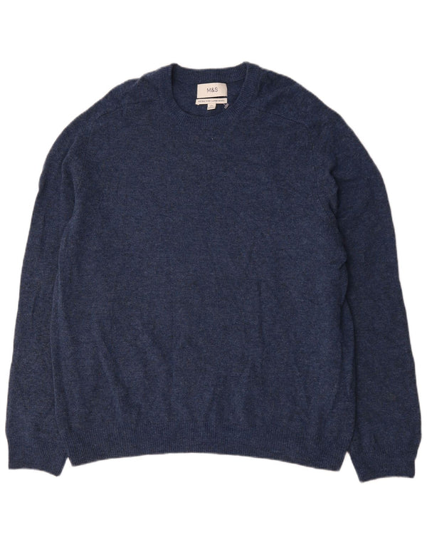 Marks & Spencer - Jersey de cuello redondo para hombre, talla 2XL, color azul marino