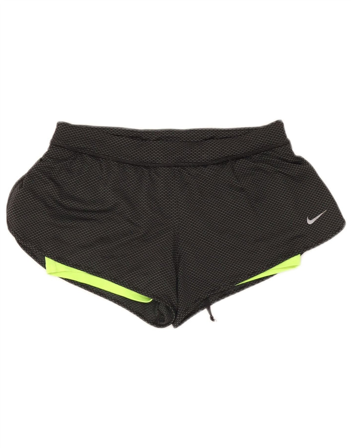 Nike Pantalones cortos deportivos Dri Fit para mujer UK 8 Small Poliéster negro