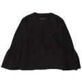 Zara Mujer Cárdigan De Manga Larga Top UK 42 Medium Negro