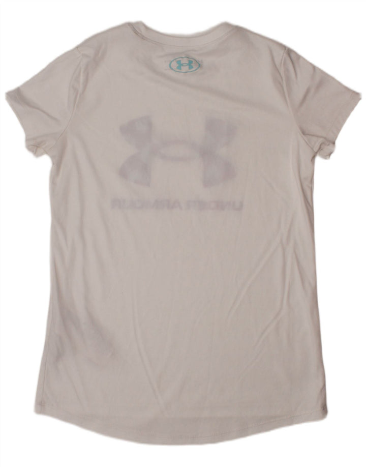 UNDER ARMOUR Camiseta gráfica Heat Gear para niña 9-10 años Mediana Blanco