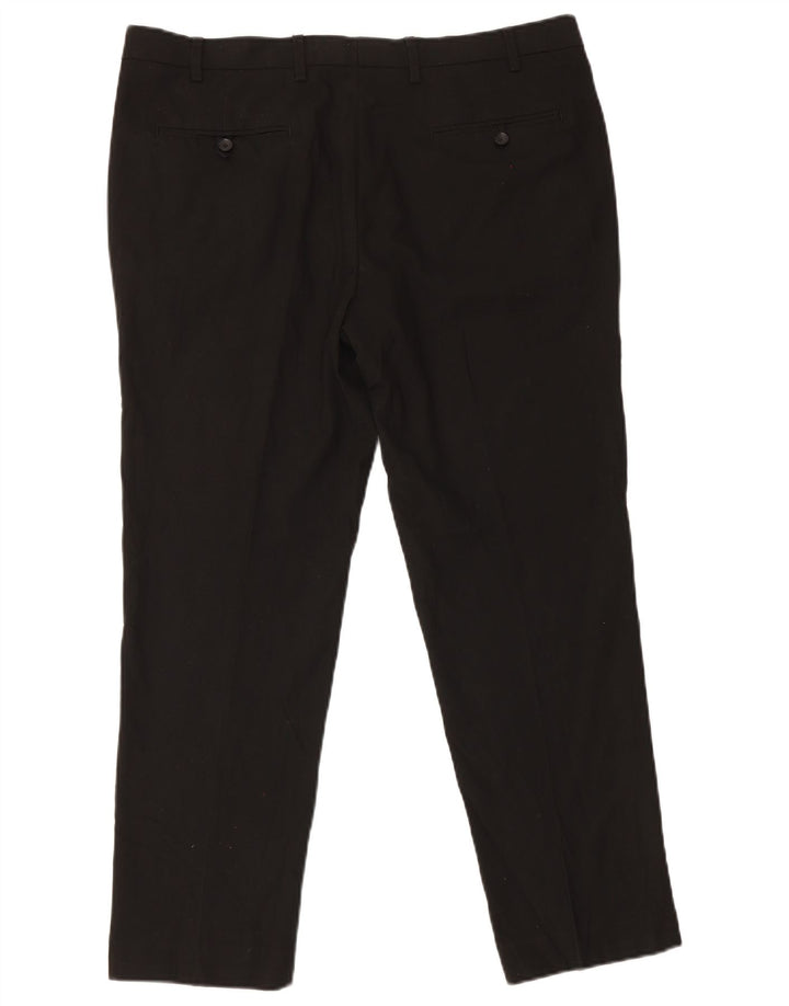 Marks & Spencer Pantalón de traje ajustado para hombre W38 L29 Poliéster negro