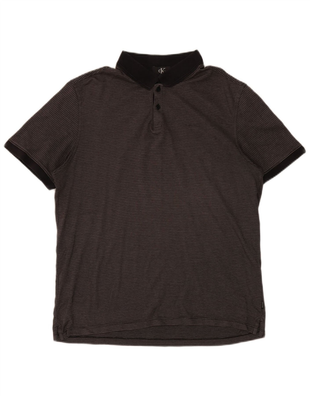 CALVIN KLEIN Polo para hombre de algodón a rayas gris medio