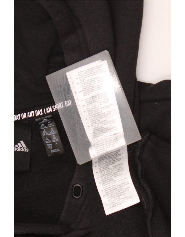 ADIDAS Jersey con capucha gráfico para mujer UK 24/26 2XL Algodón negro