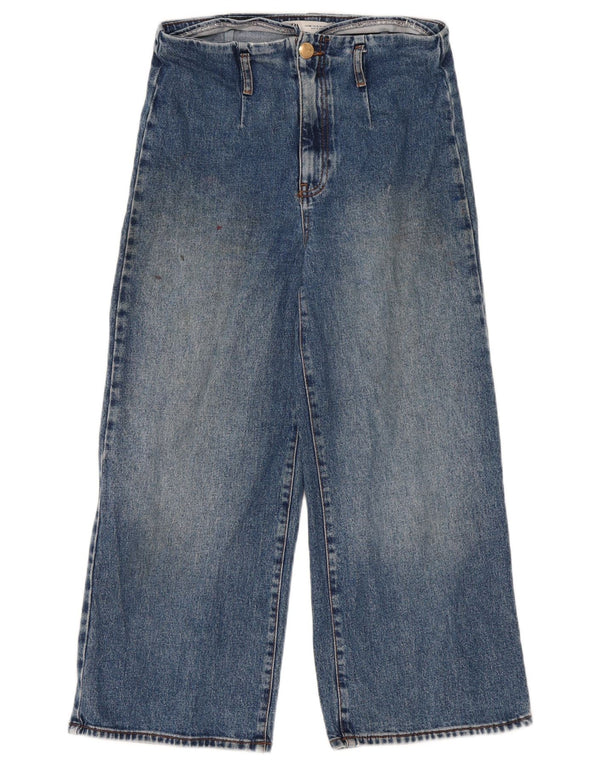 Zara Vaqueros Cortos De Pierna Ancha Para Mujer EU 40 Medium W30 L23 Azul