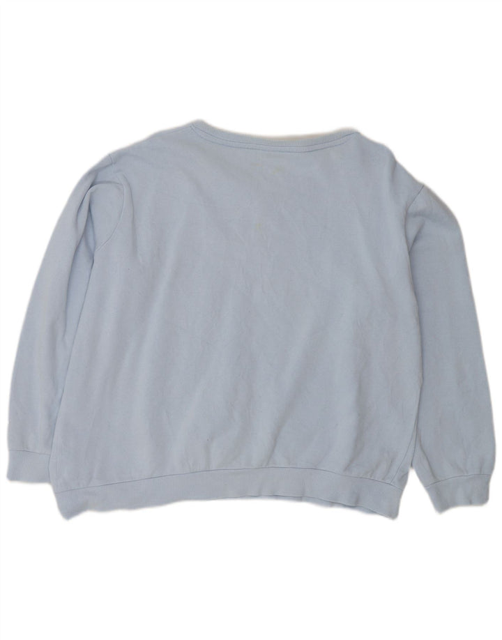Fila Mujer Oversize Crop Graphic Sudadera Jumper UK 46 Grande Azul