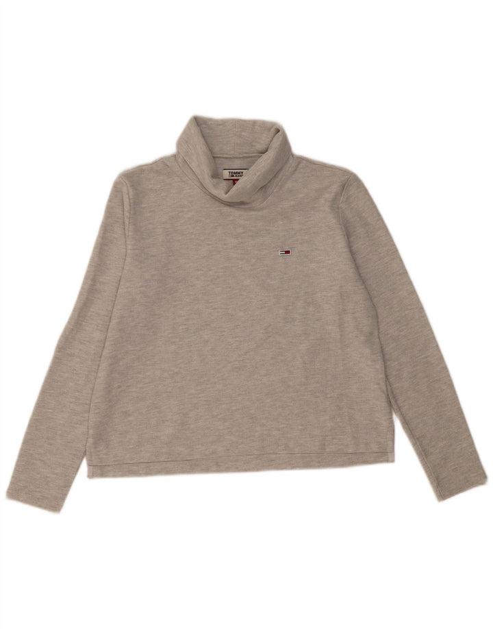 Tommy Hilfiger Suéter tipo jersey con cuello vuelto para mujer Reino Unido 14 Algodón gris medio