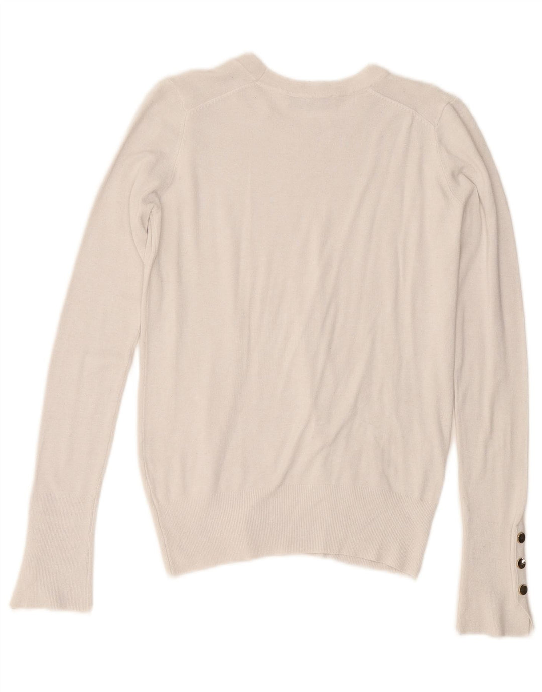 Zara - Jersey de cuello redondo para mujer, talla 10, color blanco
