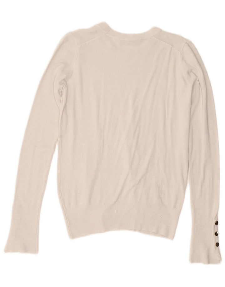 Zara - Jersey de cuello redondo para mujer, talla 10, color blanco