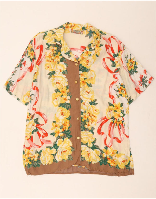 Giulia Galanti Camisa de manga corta para mujer UK 46 Grande Multicolor Floral