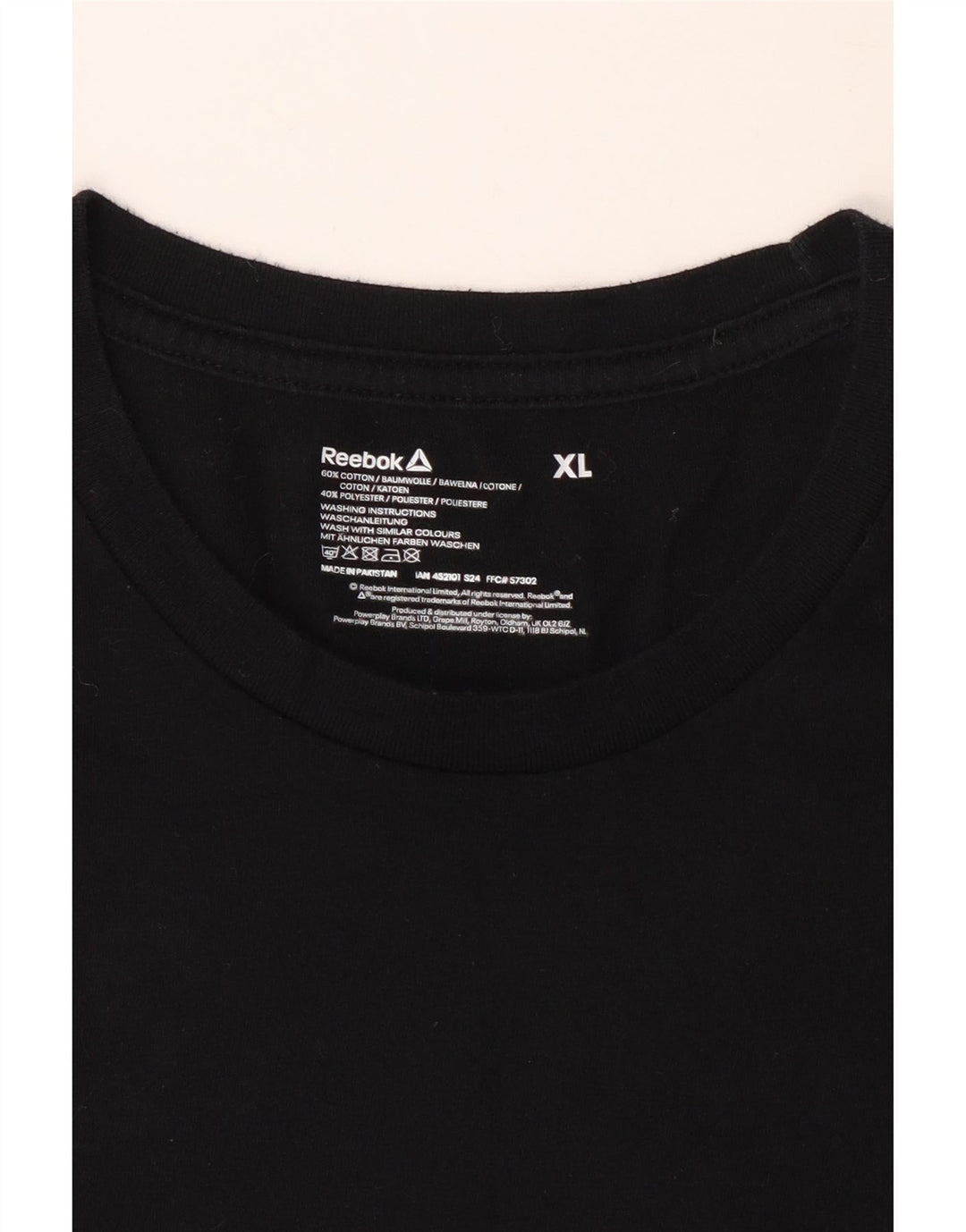 REEBOK Camiseta Hombre Top XL Algodón Negro