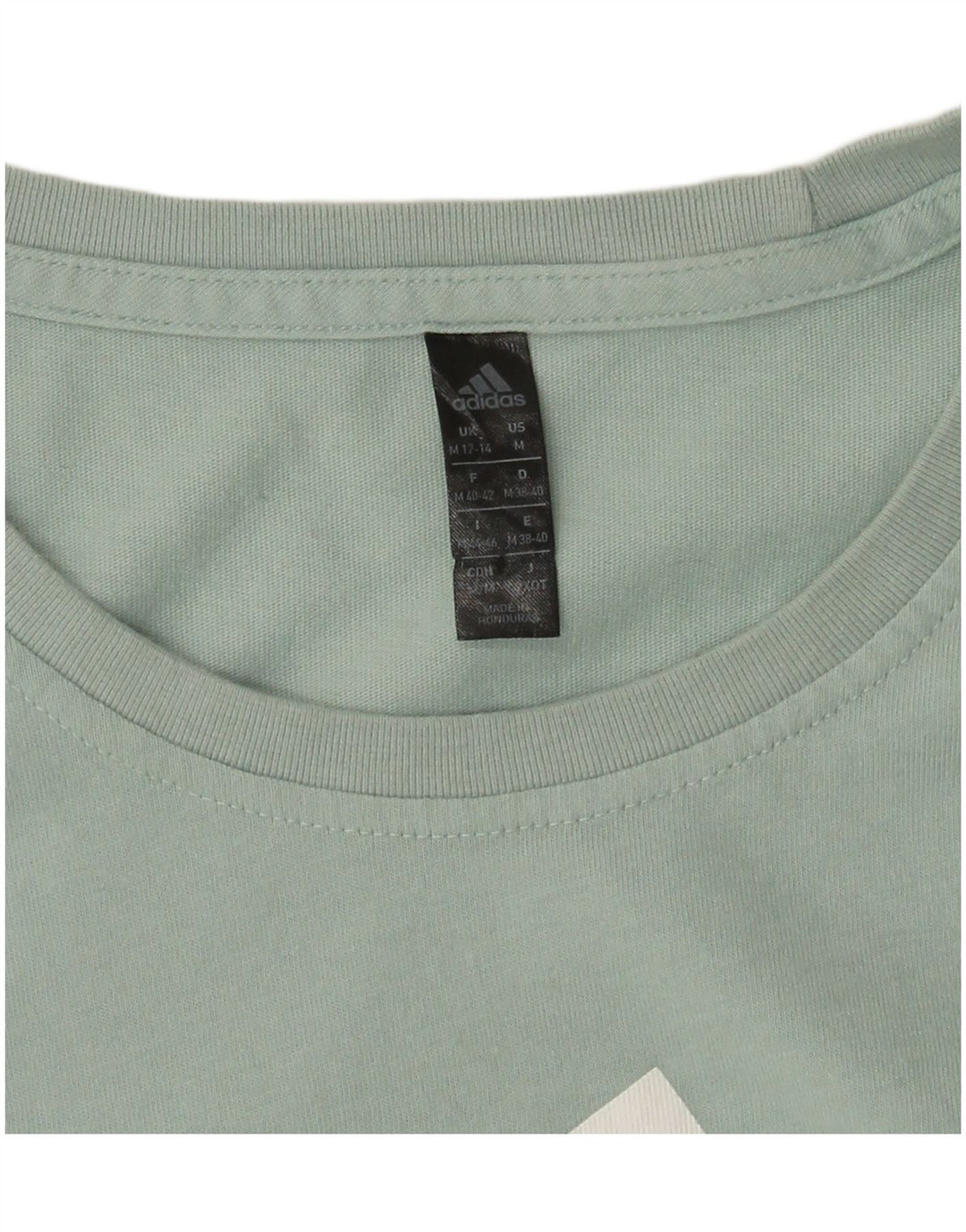 ADIDAS Mujer Gráfico Top Manga Larga UK 12/14 Verde Medio