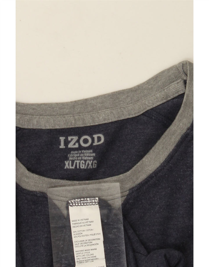 IZOD Camiseta Hombre Manga Larga XL Algodón Azul Marino