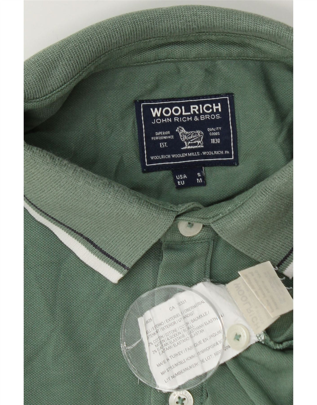 Woolrich Polo De Hombre De Algodón Verde Medio