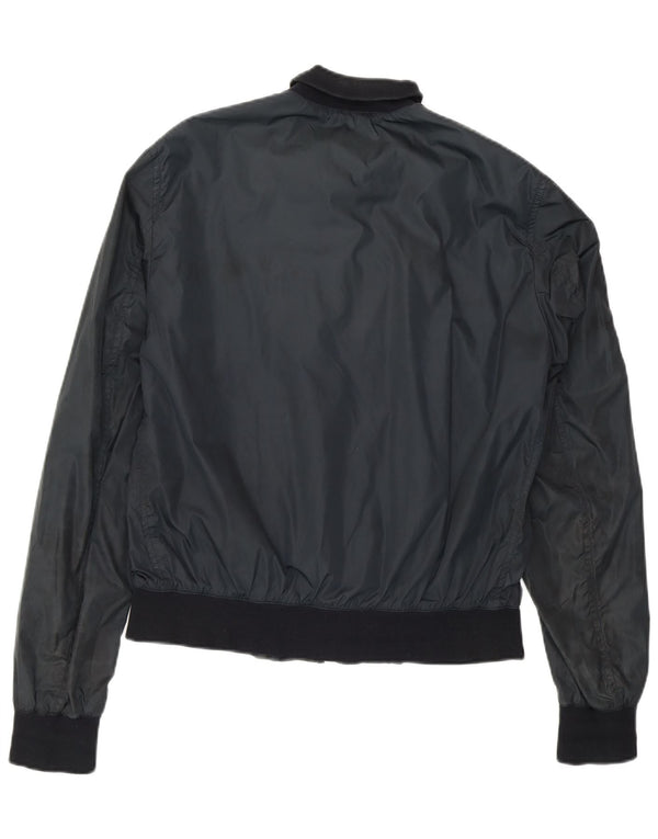 CESARE PACIOTTI 4US Chaqueta bomber gráfica para mujer IT 46 Grande Azul marino