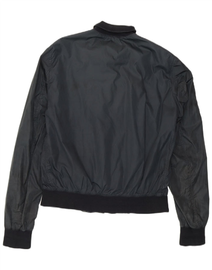 CESARE PACIOTTI 4US Chaqueta bomber gráfica para mujer IT 46 Grande Azul marino