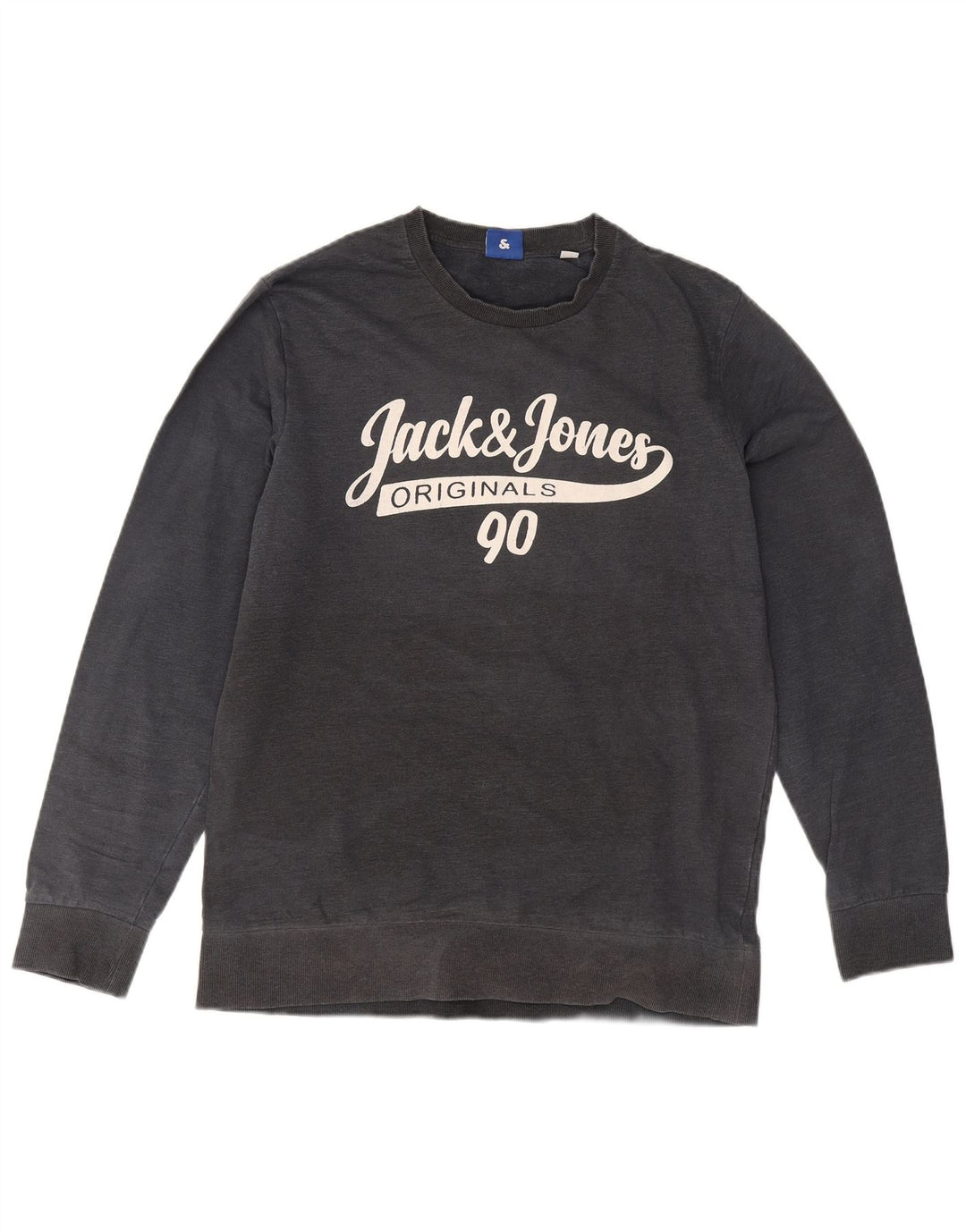 Jack & Jones Hombre Sudadera Gráfica Jumper Large Gris Algodón