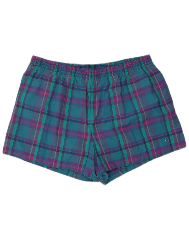 Adidas Hombre Bañador Corto Grande W36 L3 Turquesa Cuadros Retro