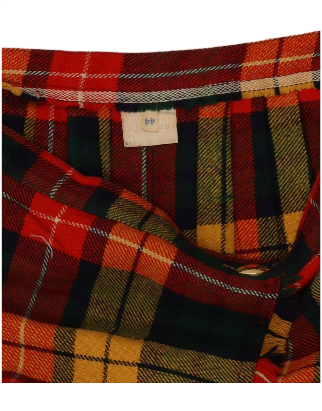 Falda envolvente geométrica vintage para mujer IT 44 Mediana W29 Cuadros multicolores