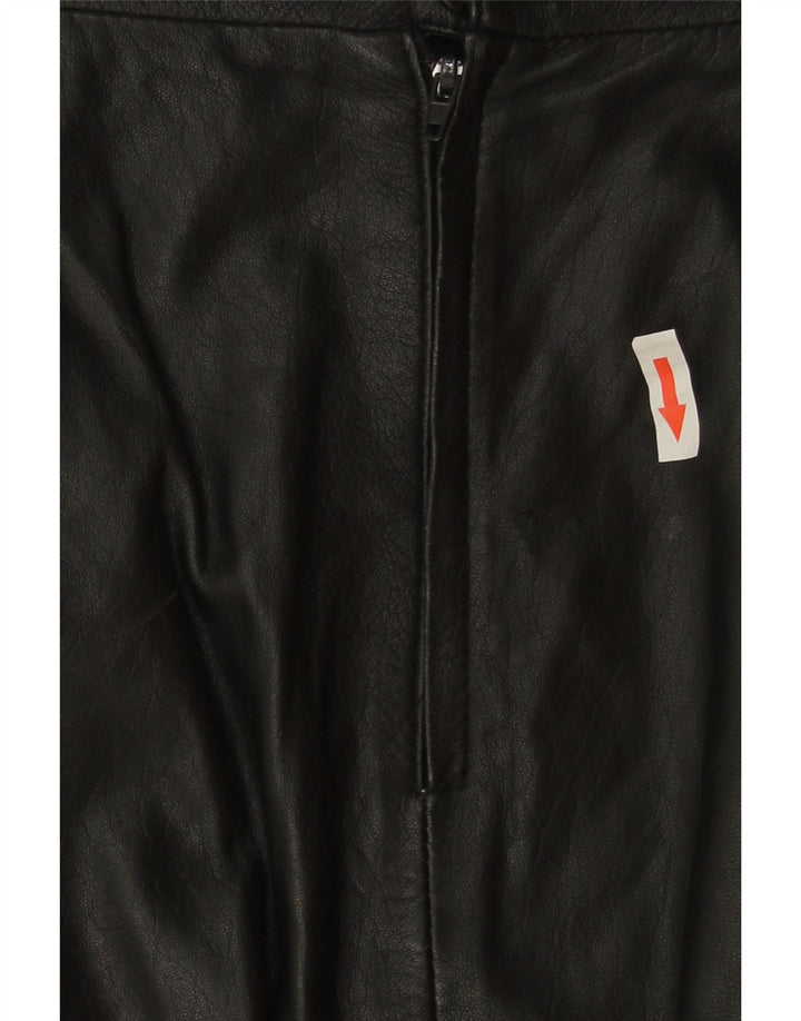 Falda de cuero vintage para mujer W30 Medio Negro