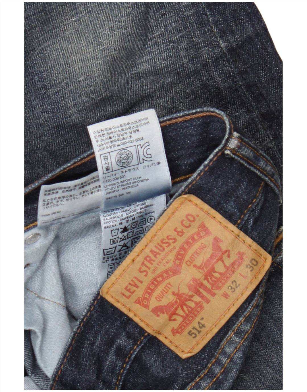 Levi's Hombre 514 Vaqueros Rectos W32 L30 Algodón Azul Marino