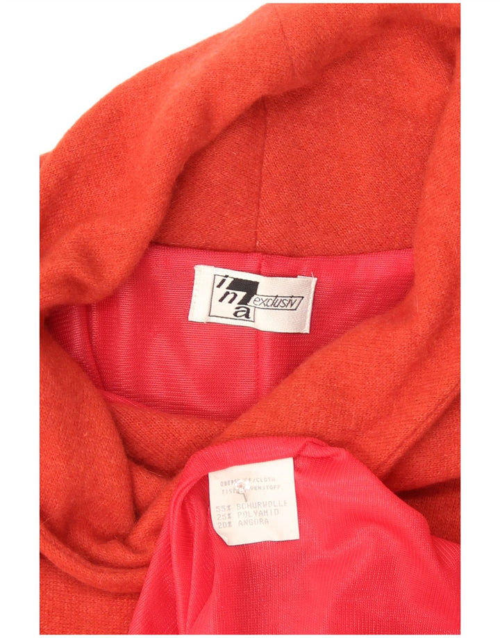 Vintage mujer jumper vestido Reino Unido 14 lana naranja mediana