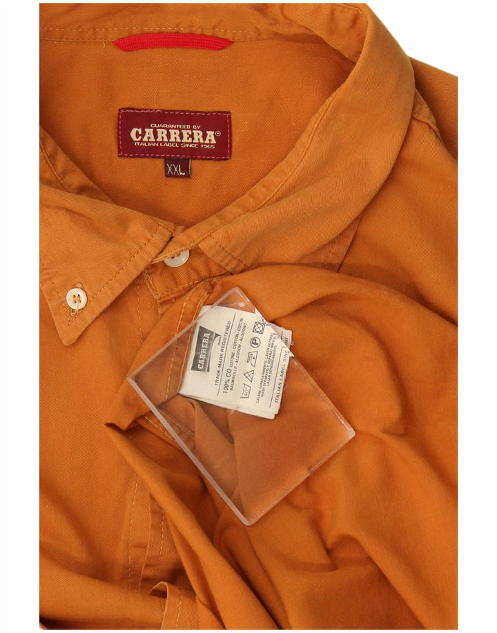 Camisa Carrera Hombre 2XL Algodón Naranja