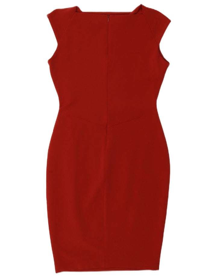 Zara Mujer Vestido Ajustado Sin Mangas UK 42 Mediano Rojo Poliamida