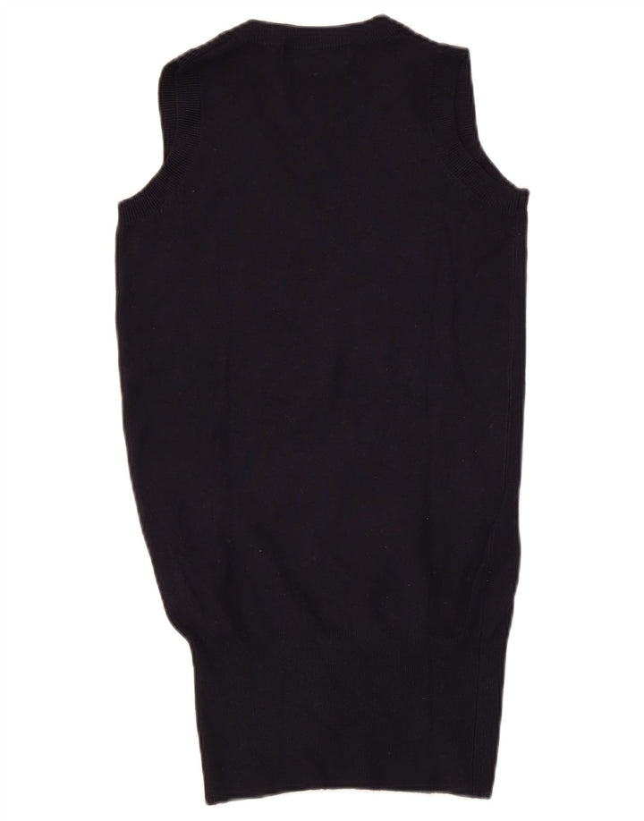 Zara Mujer Chaleco Tank Top UK 8 Small Azul Marino Rayón