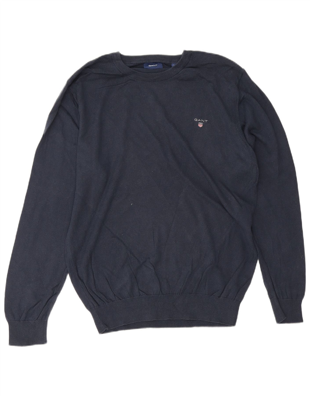 Gant Jersey con cuello barco para hombre, talla grande, azul marino