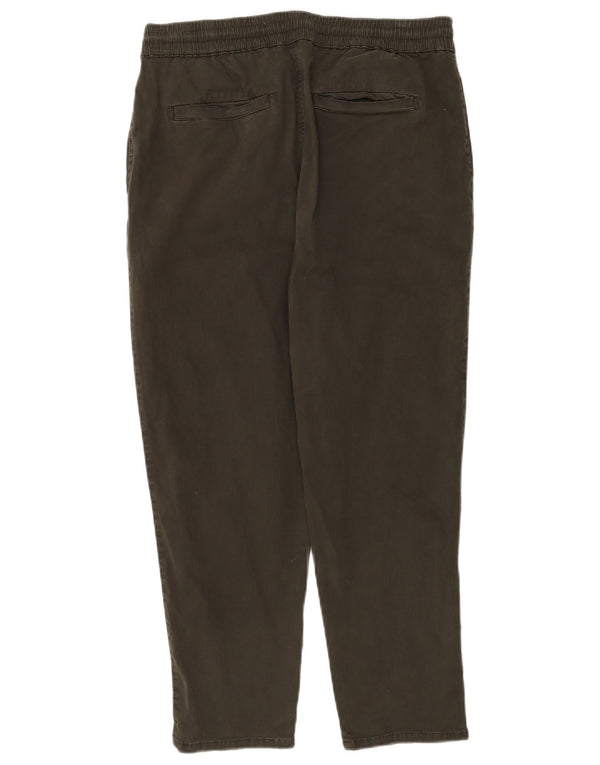 Zara Mens Tapered Chino Pantalones Grande W32 L26 Algodón Caqui