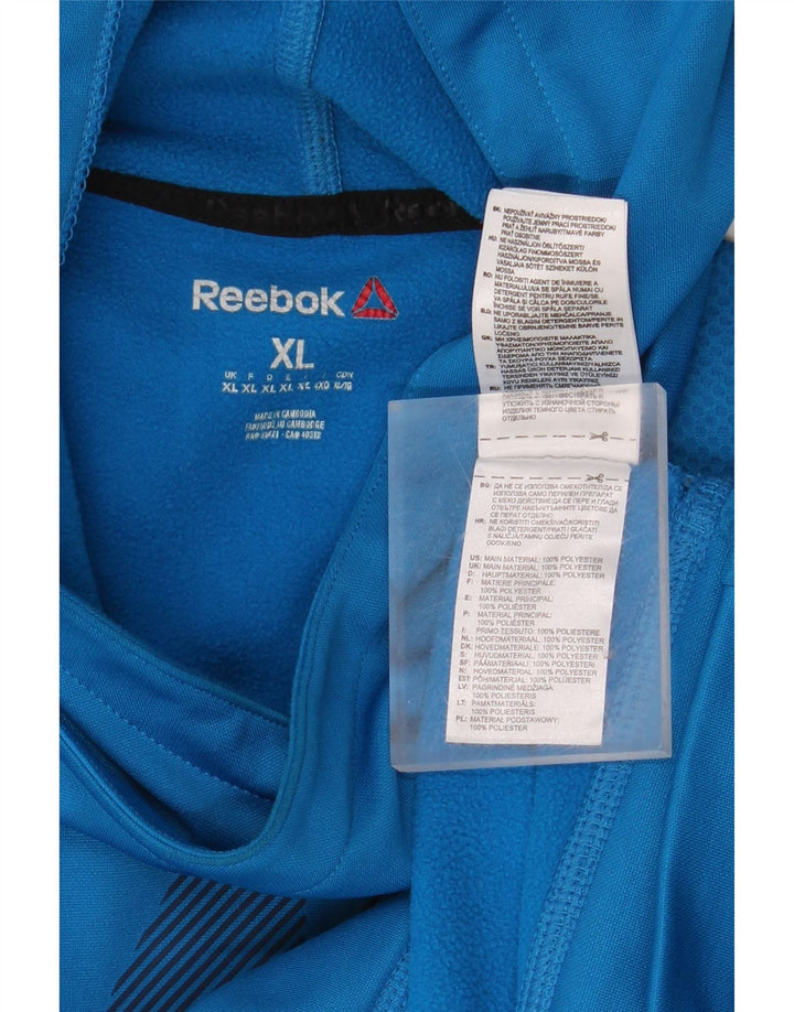 REEBOK Jersey con capucha gráfico para hombre XL Poliéster azul