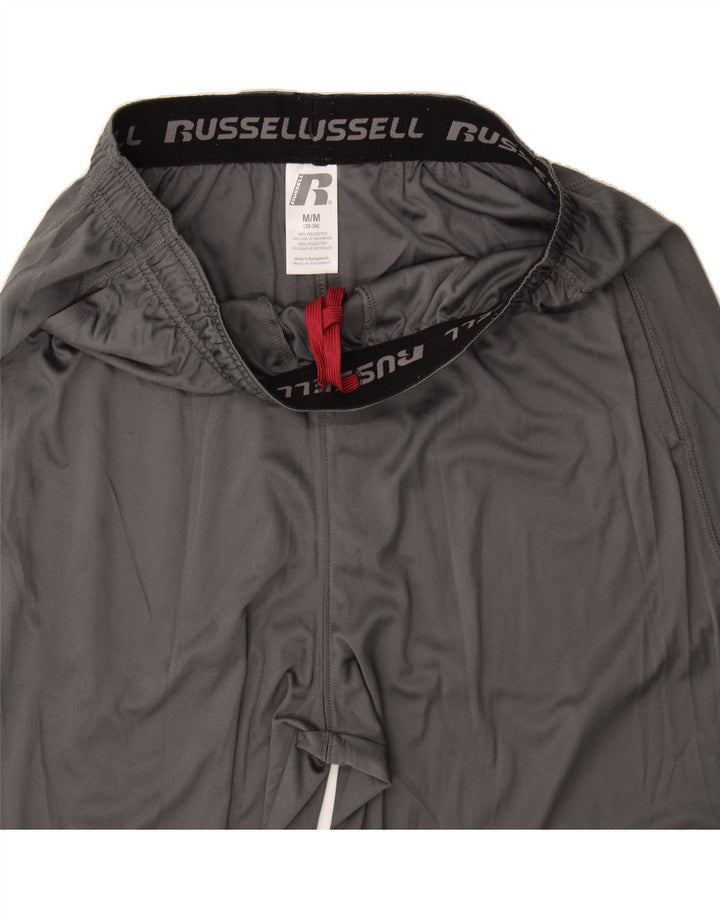 RUSSELL ATHLETIC Mens Graphic Sport Shorts Medium  Grey Polyester Vintage Russell Athletic and Second-Hand Russell Athletic from Messina Hembry 