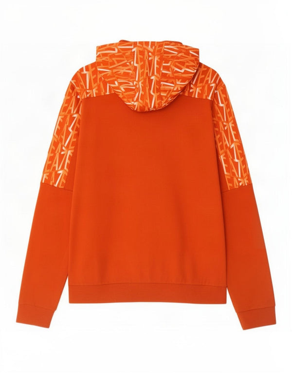 Emporio Armani Boys Graphic Zip Hoodie Sweater 15-16 Years Orange Cotton