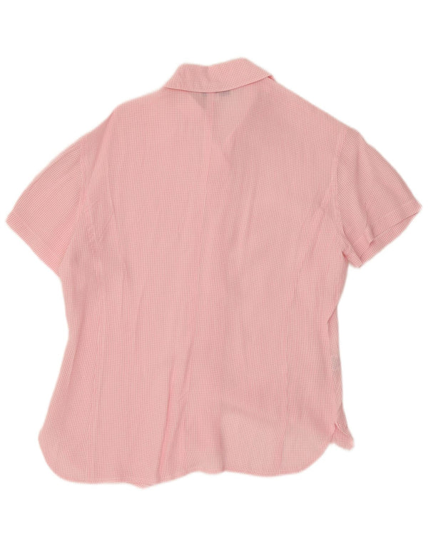 Roberta Puccini Blusa camisera de manga corta para mujer IT 44 Medium Pink Gingham