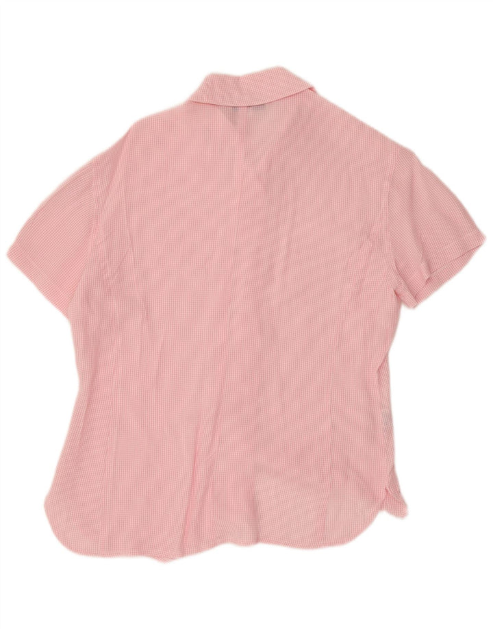 Roberta Puccini Blusa camisera de manga corta para mujer IT 44 Medium Pink Gingham