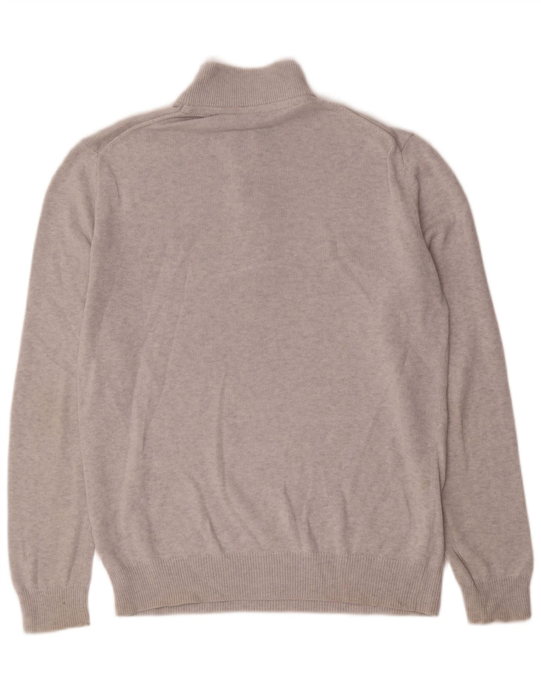 CREW CLOTHING Suéter tipo jersey con cuello y cremallera para hombre Algodón gris medio