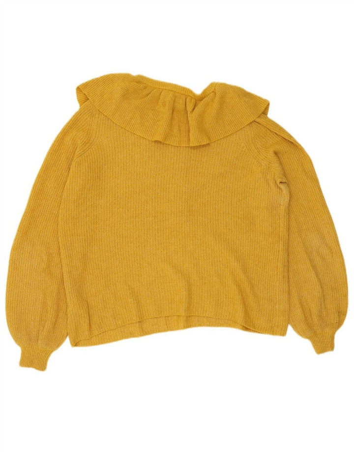 BODEN Womens Crew Neck Jumper Sweater UK 12 Medium Yellow Acrylic