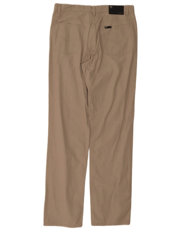 Belfe Pantalones Casuales Rectos Para Hombre W33 L33 Algodón Beige