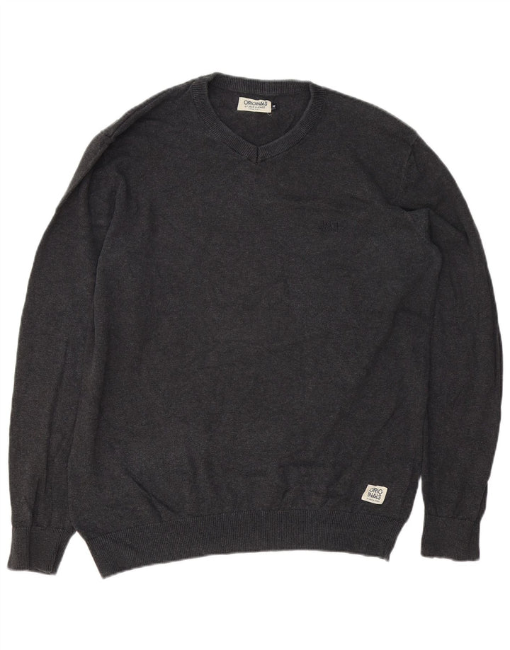 Jack & Jones Jersey con Cuello en V para Hombre XL Gris Algodón