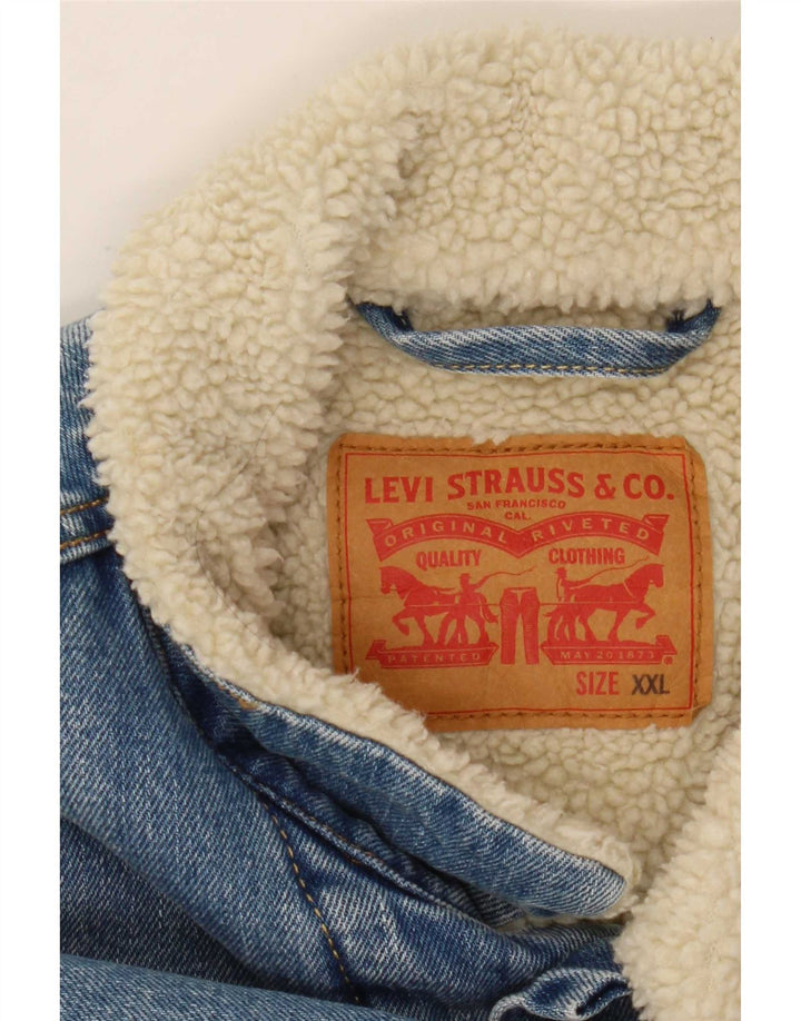 Levi's Chaqueta vaquera Sherpa para hombre UK 44 2XL Algodón azul