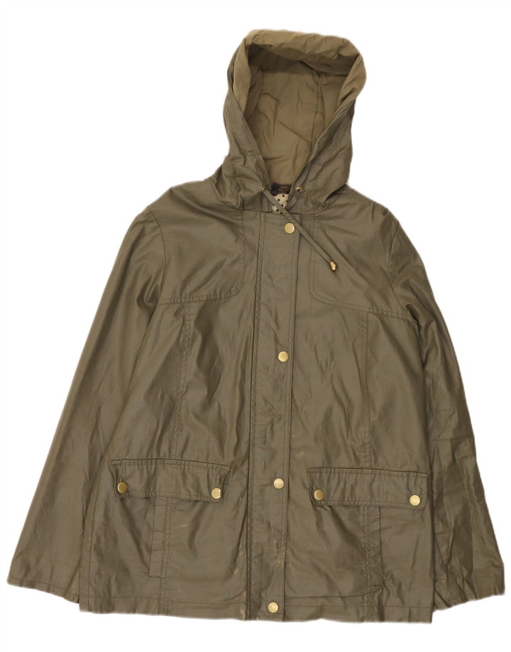 Marks & Spencer Chaqueta Encerada Extragrande con Capucha para Mujer UK 10 Small Green