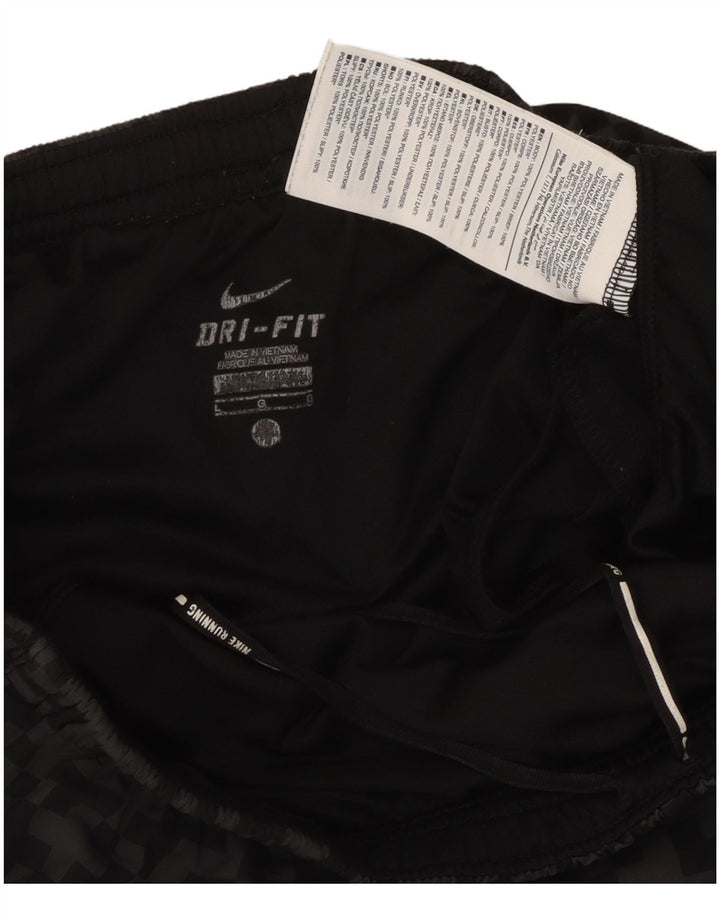 Nike Dri Fit - Pantalones cortos deportivos para hombre, poliéster geométrico, color negro