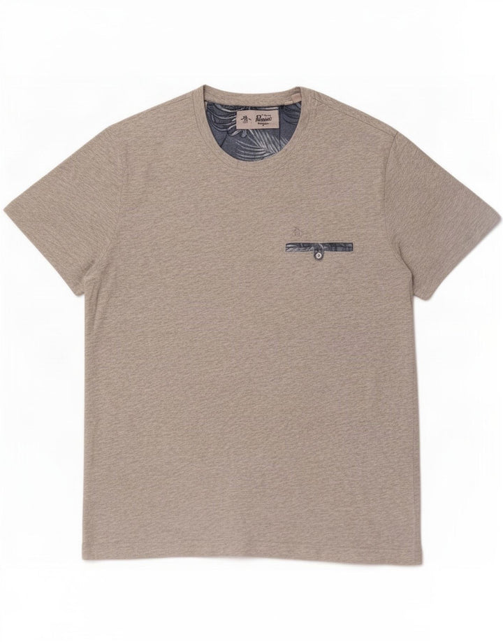 Penguin - Camiseta para hombre, talla grande, algodón gris