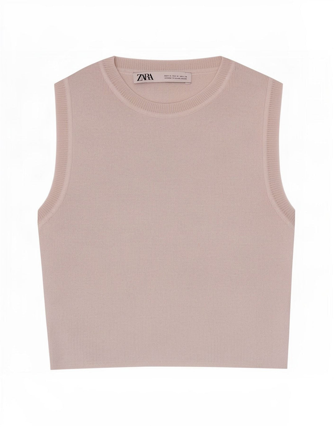 Zara Mujer Crop Chaleco Top Reino Unido 42 Medio Beige
