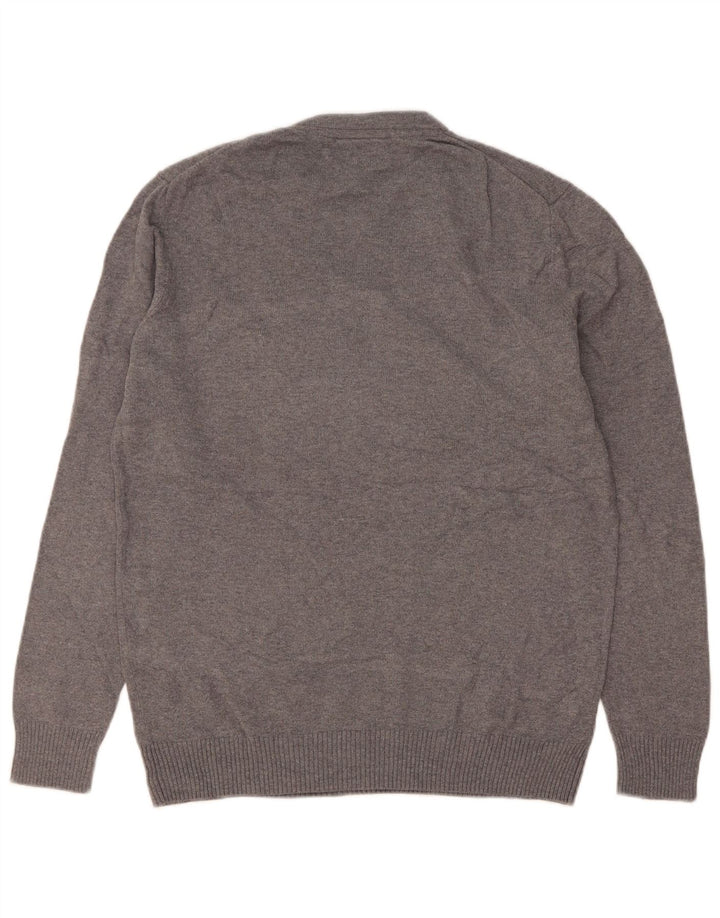Lyle & Scott Jersey de cuello redondo para hombre de algodón moteado gris pequeño