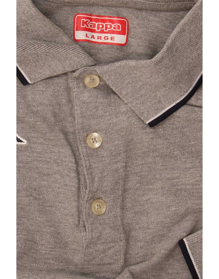 Kappa Polo Hombre Grande Gris Moteado