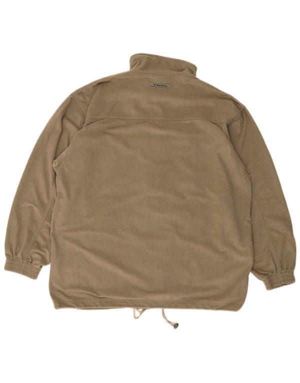 Diadora Chaqueta de chándal de terciopelo para hombre UK 42 Large Caqui Poliéster